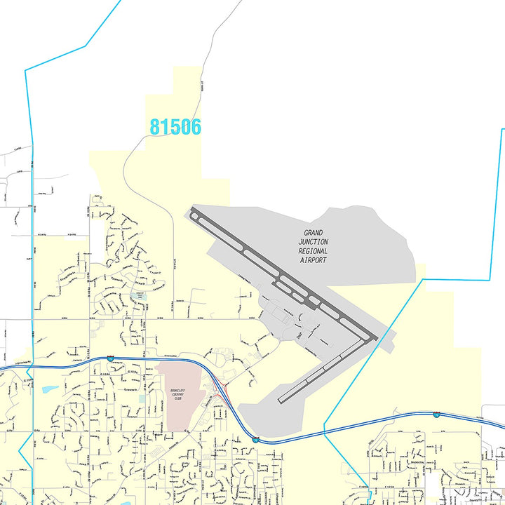 Premium Style Wall Map of Grand Junction, CO