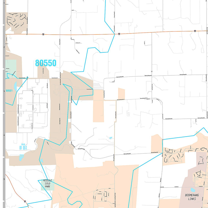 Premium Style Wall Map of Greeley, CO