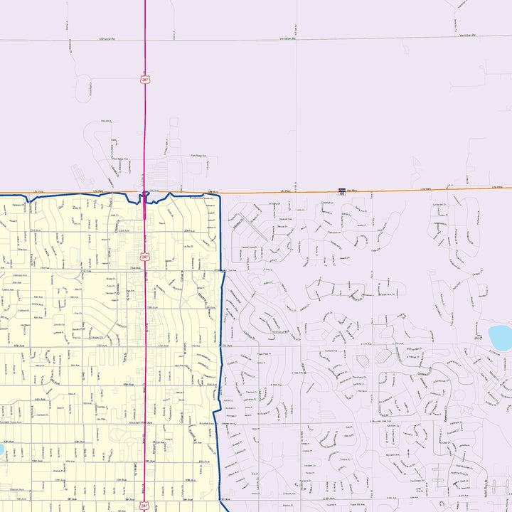Color Cast Zip Code Style Wall Map of Longmont, CO