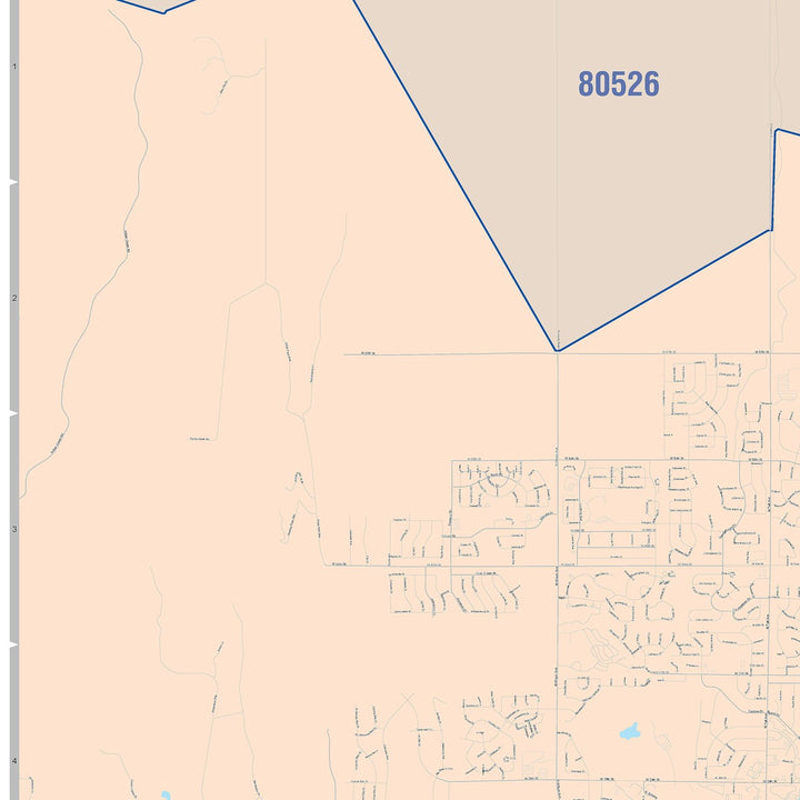 Color Cast Zip Code Style Wall Map of Loveland, CO
