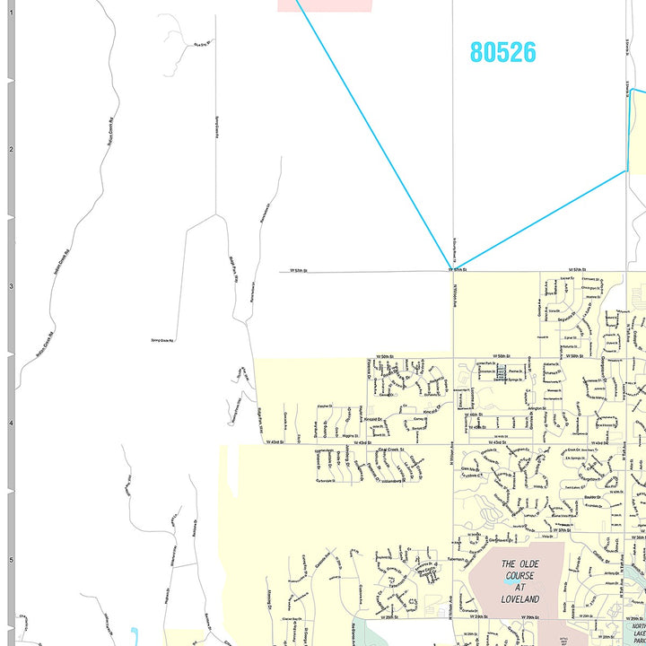 Premium Style Wall Map of Loveland, CO