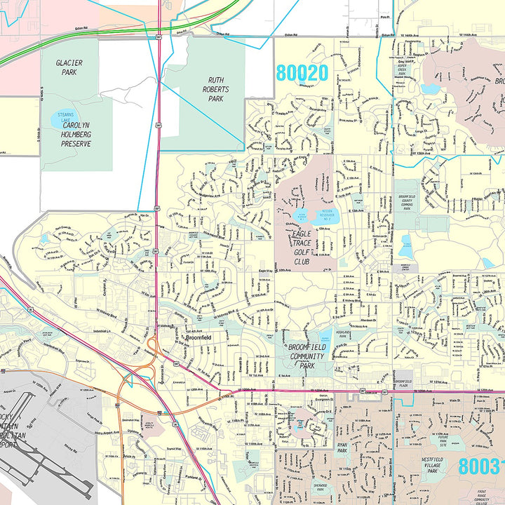 Premium Style Wall Map of Westminster, CO