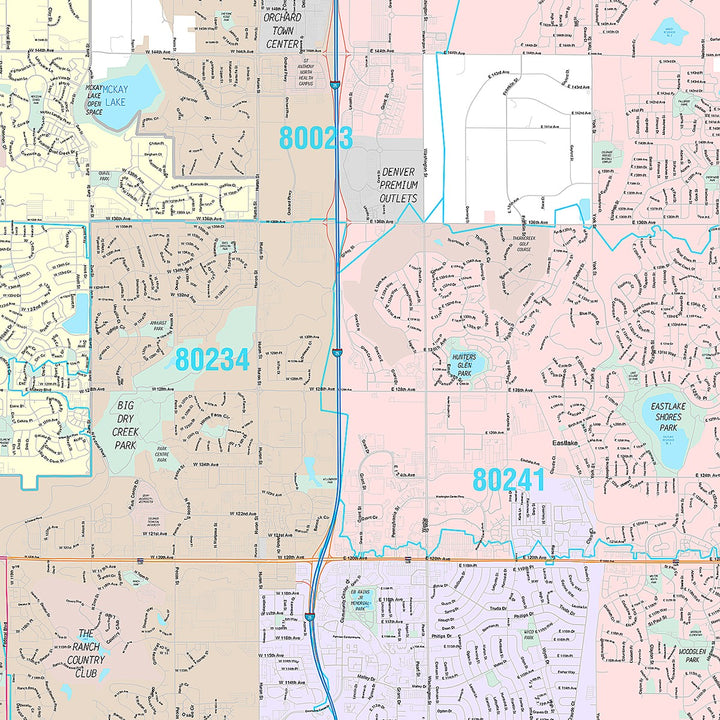 Premium Style Wall Map of Westminster, CO