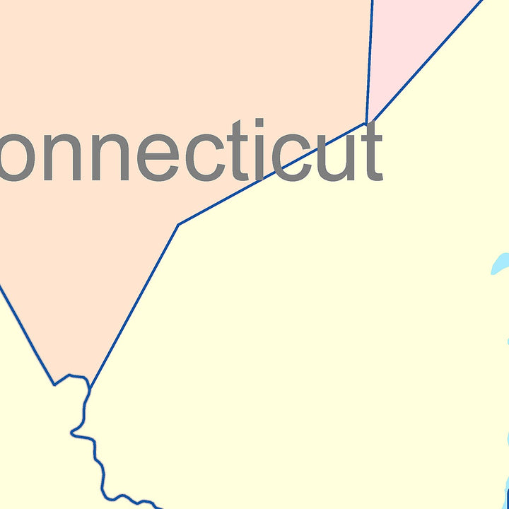 Color Cast Zip Code Style Wall Map of Fairfield, CT