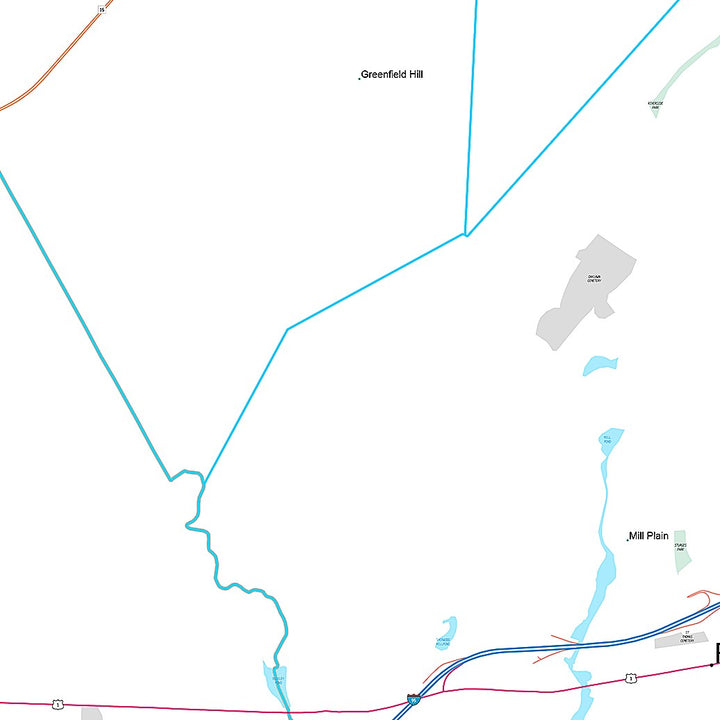Premium Style Wall Map of Fairfield, CT