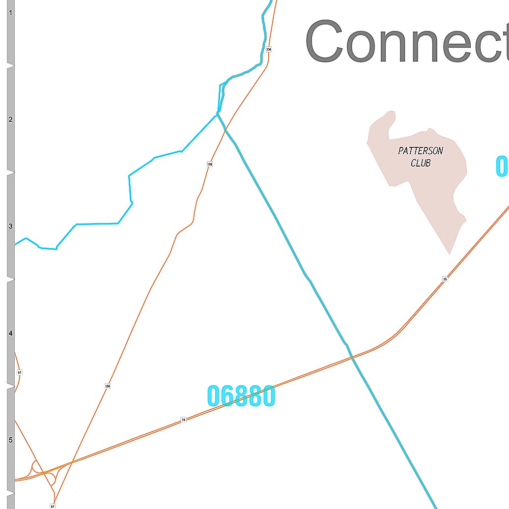 Premium Style Wall Map of Fairfield, CT