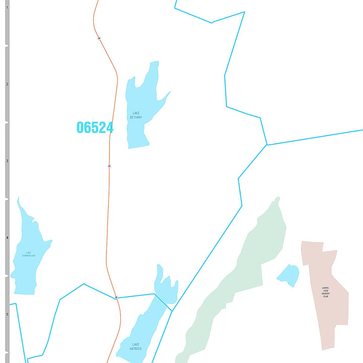 Premium Style Wall Map of Hamden, CT