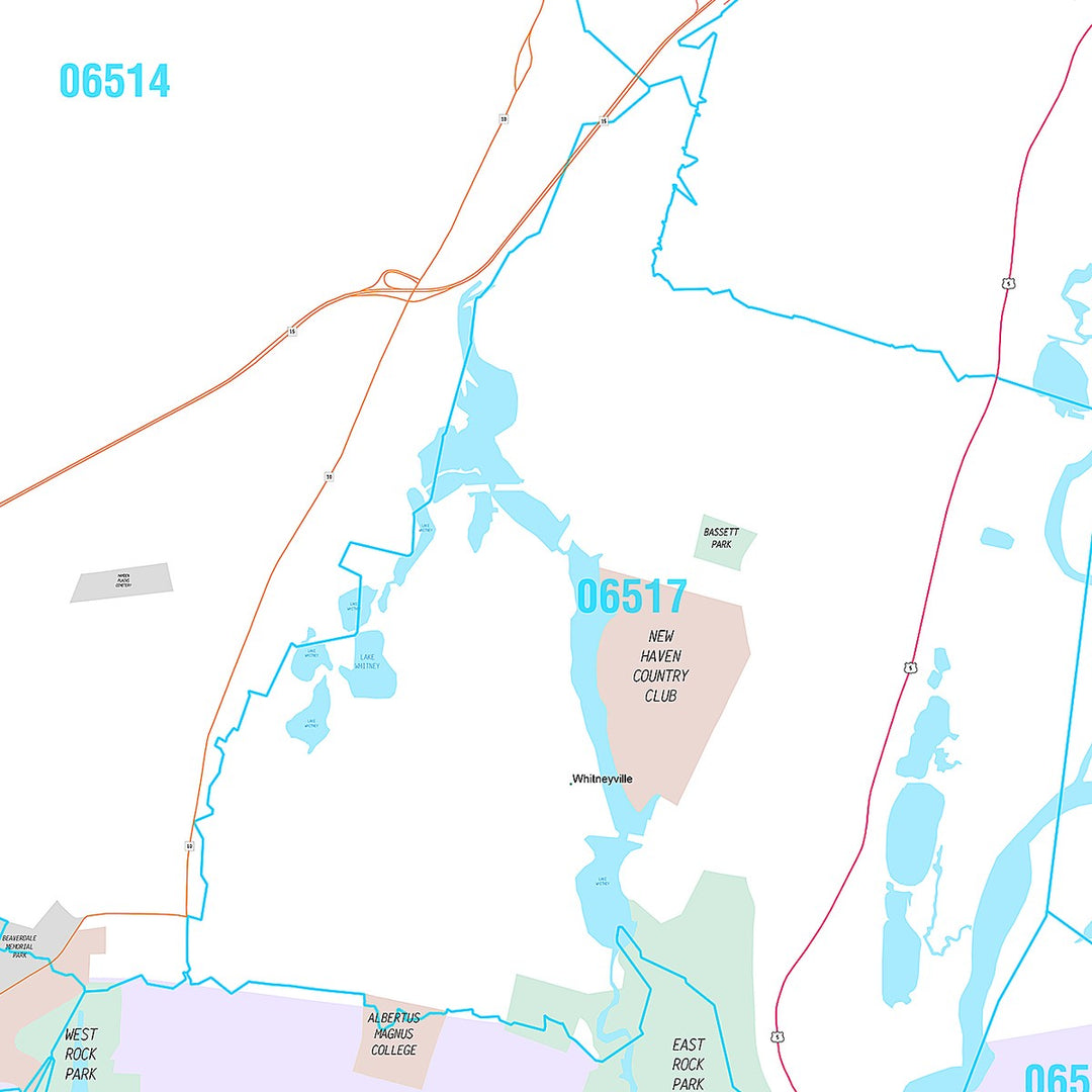 Premium Style Wall Map of Hamden, CT
