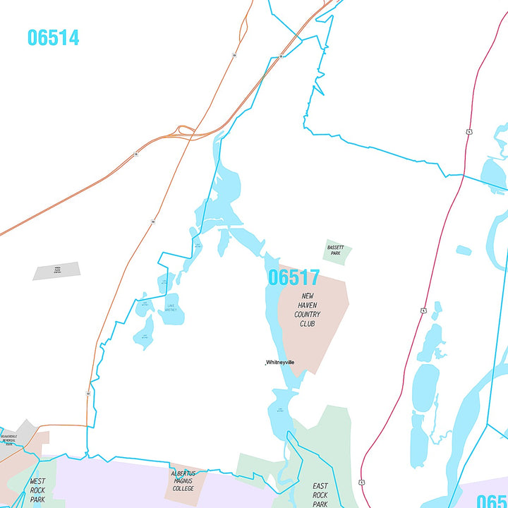 Premium Style Wall Map of Hamden, CT