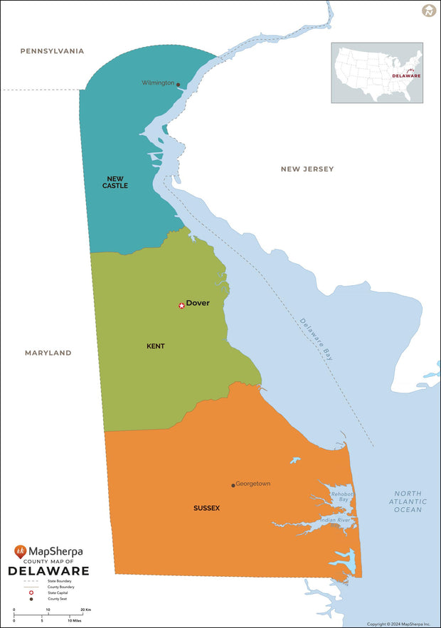 Delaware Counties Map