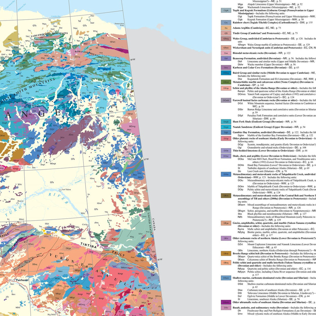 US Geological Map of Eastern Alaska &amp; Legend