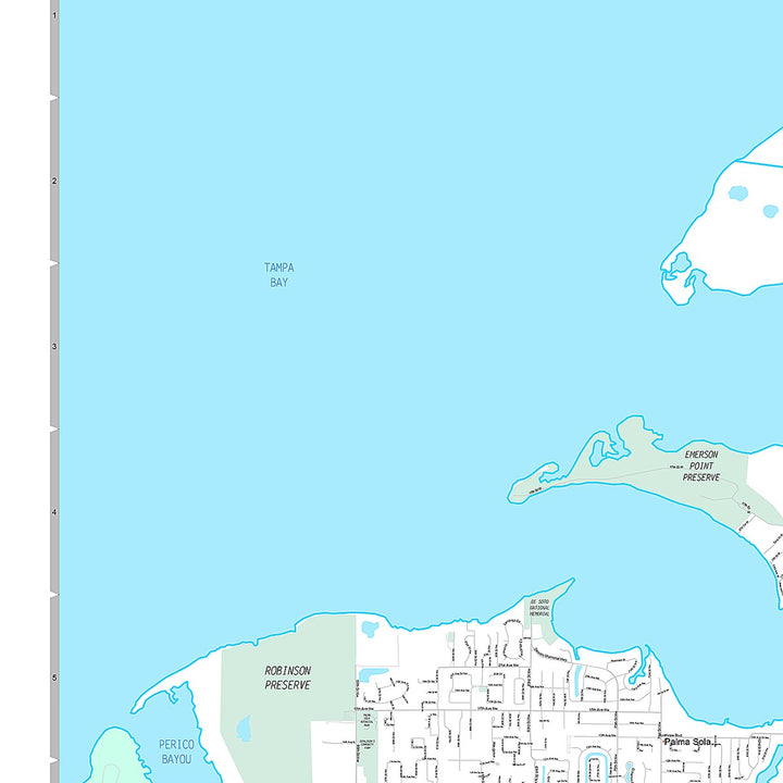 Premium Style Wall Map of Bradenton, FL