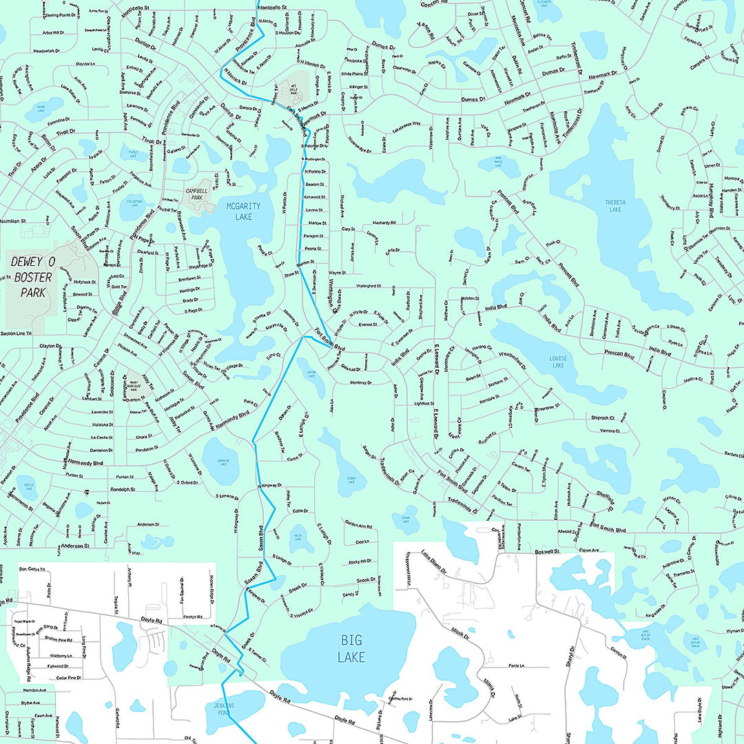 Premium Style Wall Map of Deltona, FL