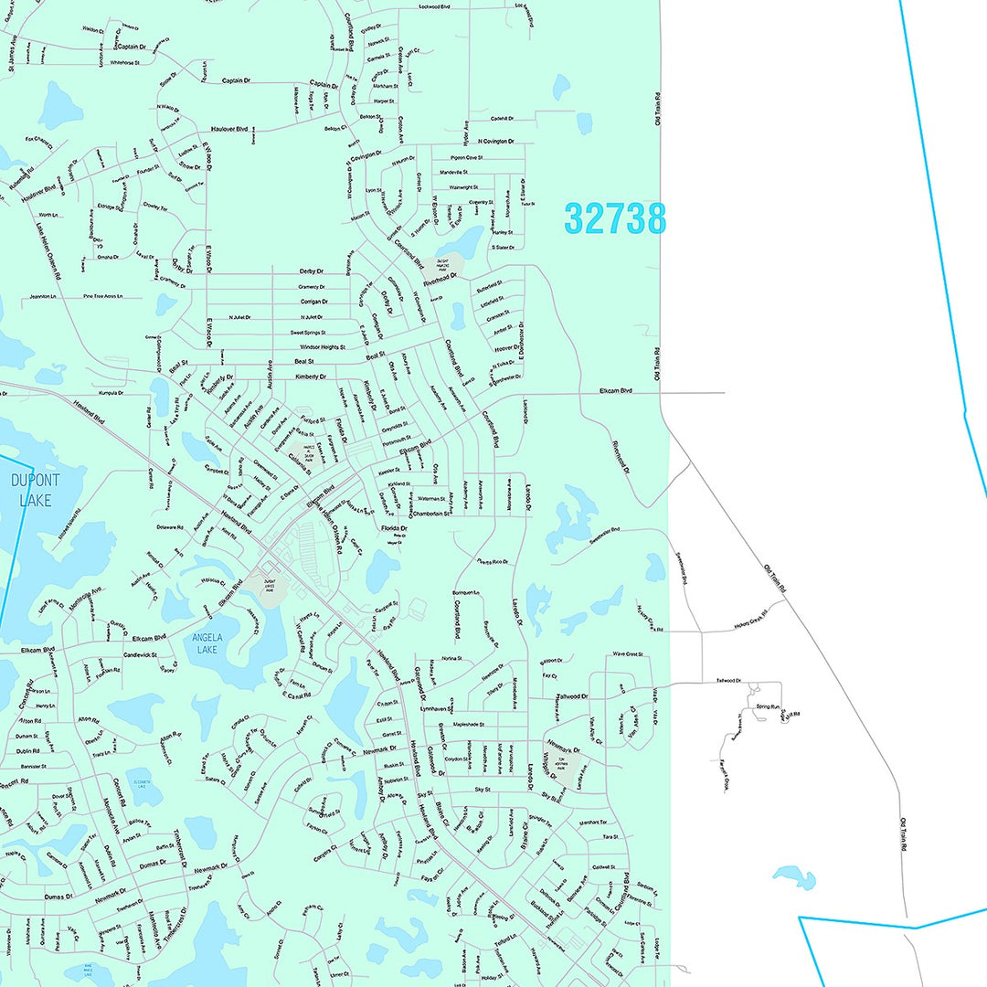 Premium Style Wall Map of Deltona, FL