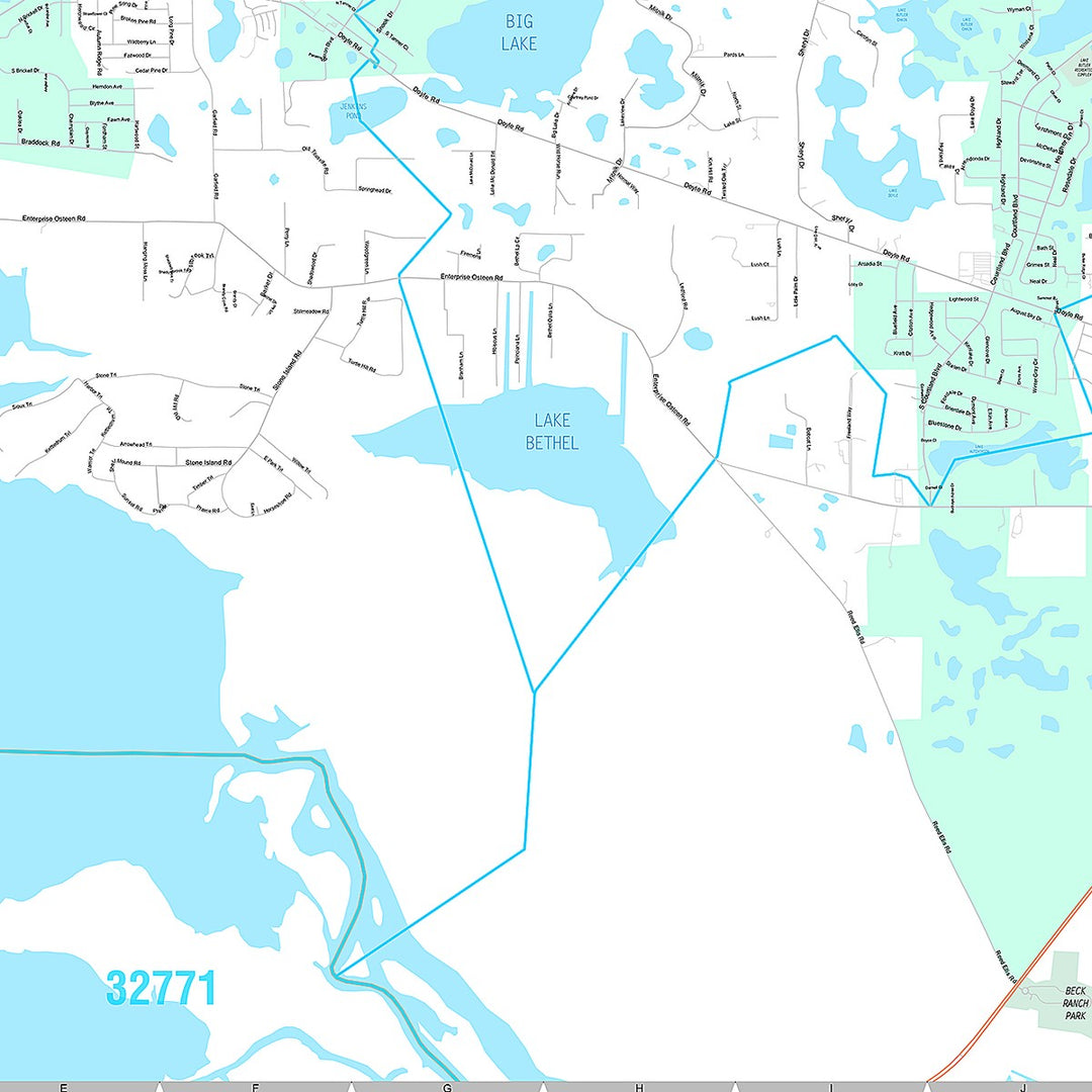 Premium Style Wall Map of Deltona, FL