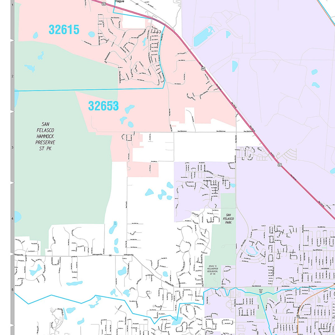 Premium Style Wall Map of Gainesville, FL
