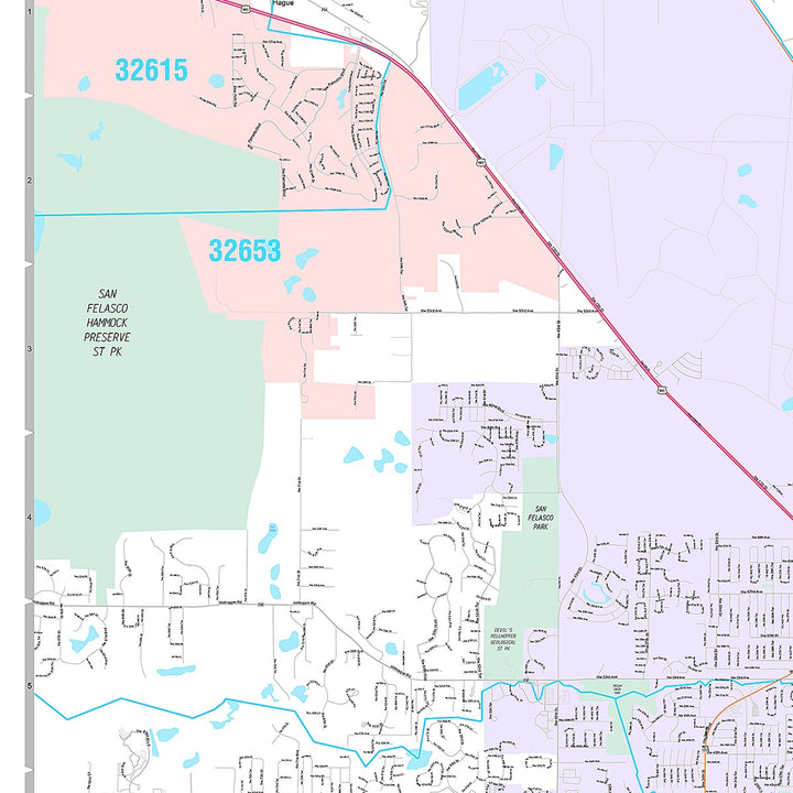 Premium Style Wall Map of Gainesville, FL