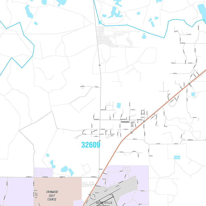 Premium Style Wall Map of Gainesville, FL