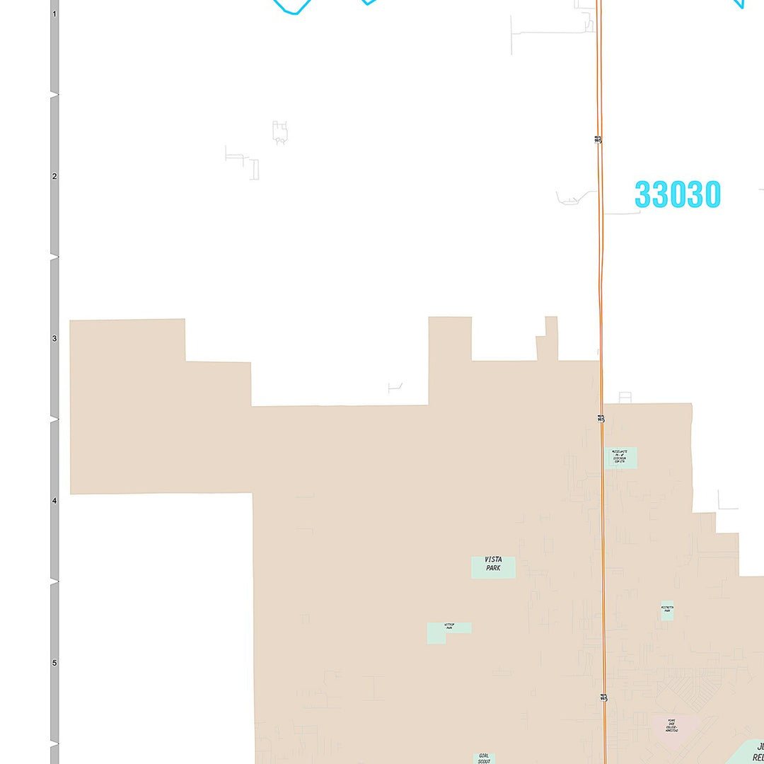 Premium Style Wall Map of Homestead, FL
