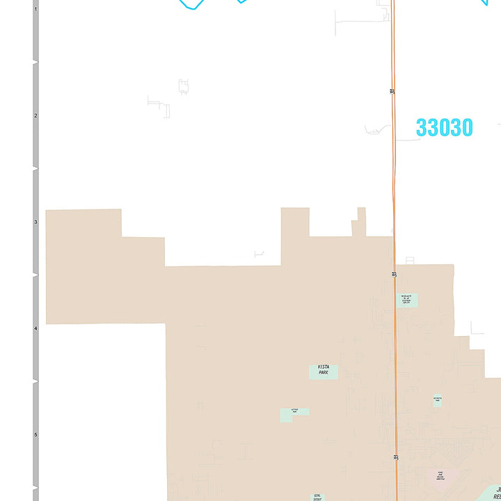 Premium Style Wall Map of Homestead, FL