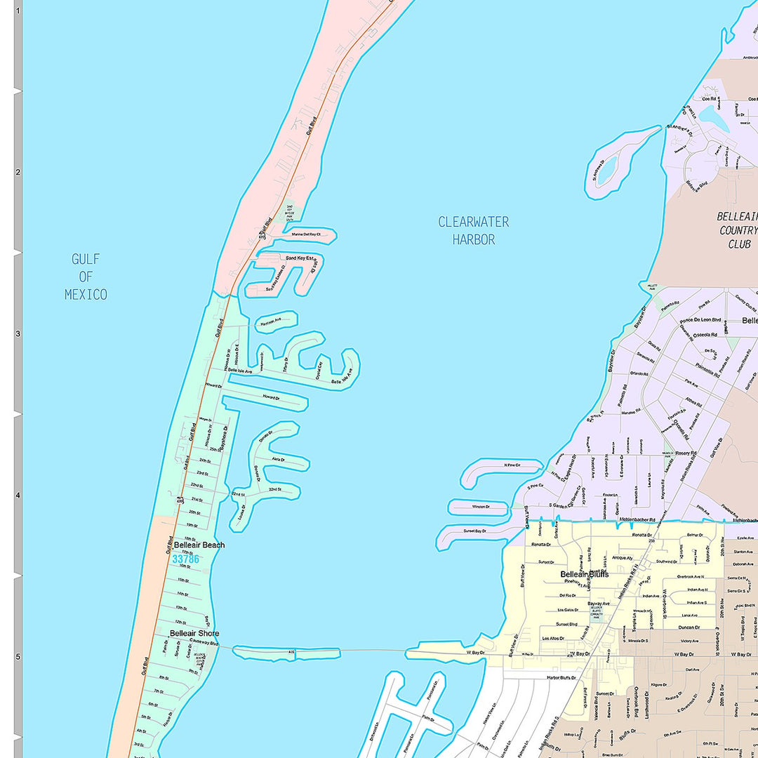 Premium Style Wall Map of Largo, FL