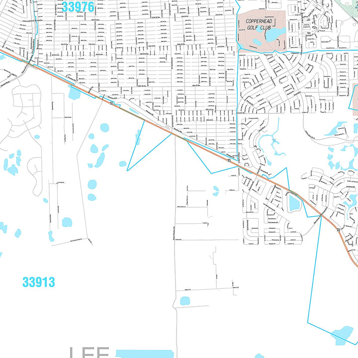 Premium Style Wall Map of Lehigh Acres, FL