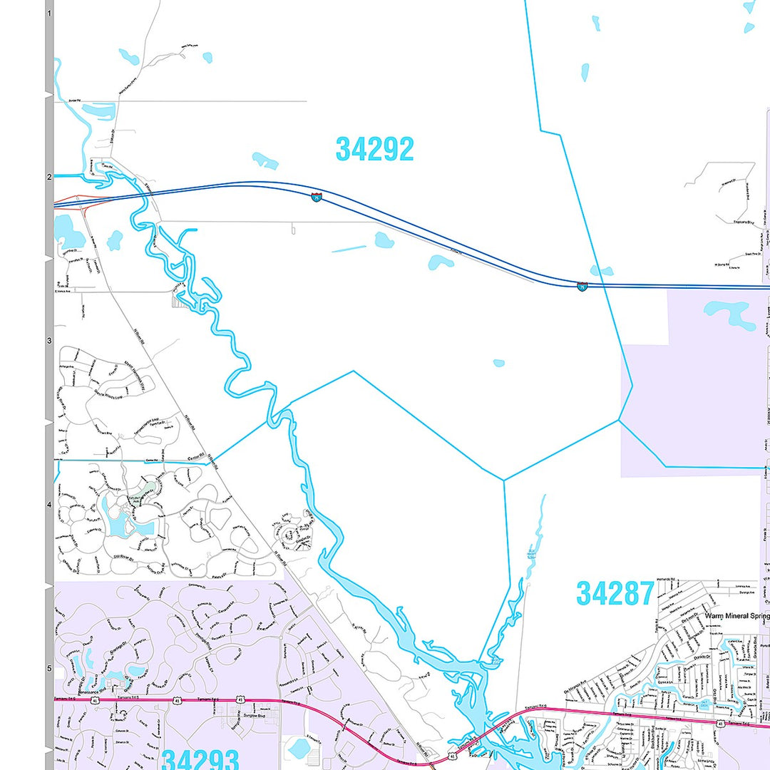 Premium Style Wall Map of North Port, FL