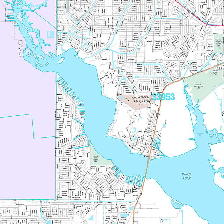 Premium Style Wall Map of North Port, FL