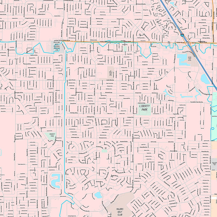 Premium Style Wall Map of Palm Bay, FL
