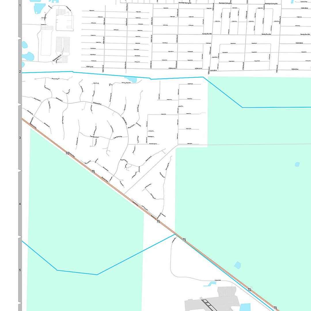 Premium Style Wall Map of Palm Beach Gardens, FL