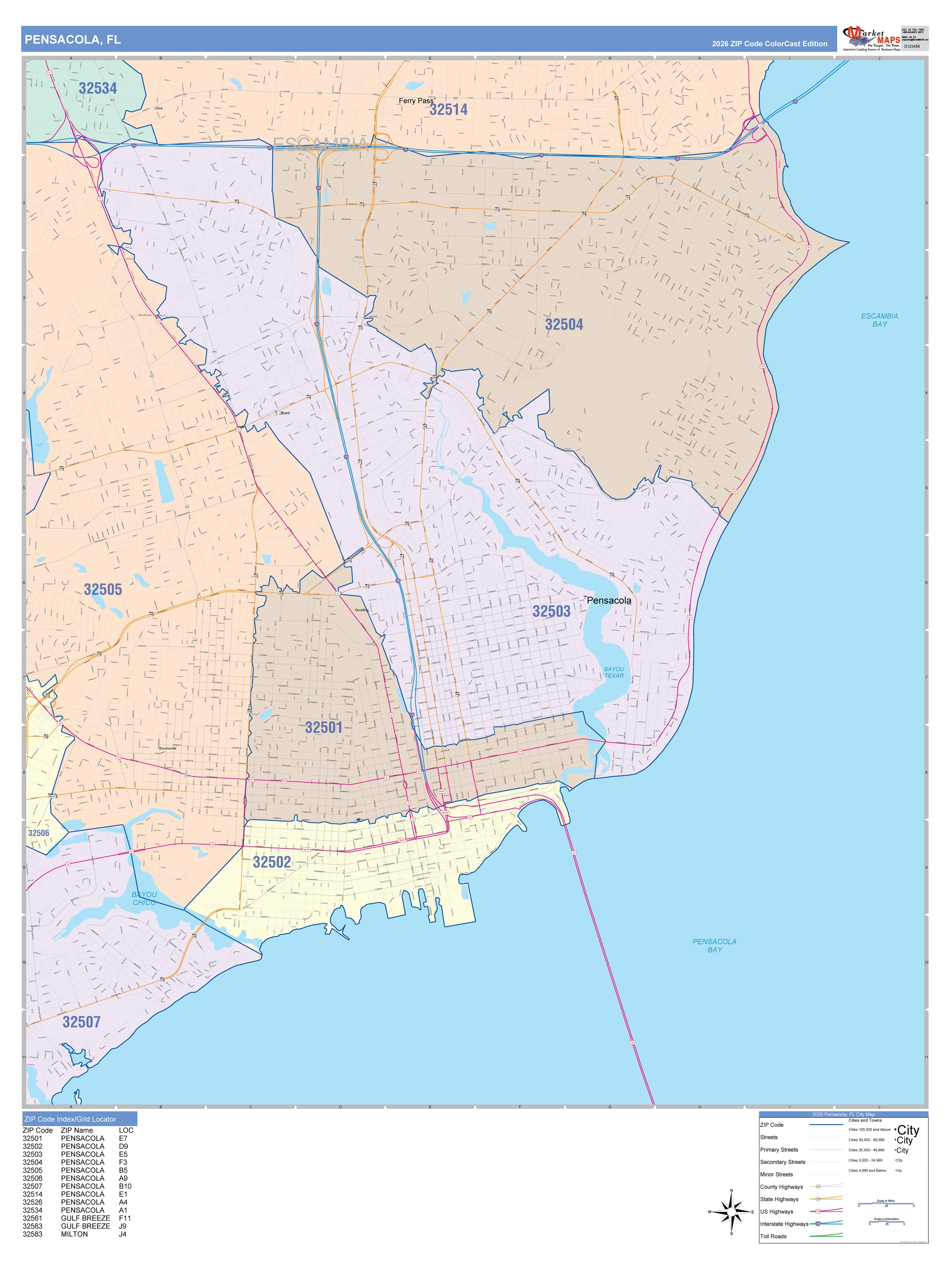 Pensacola Map Zip Codes