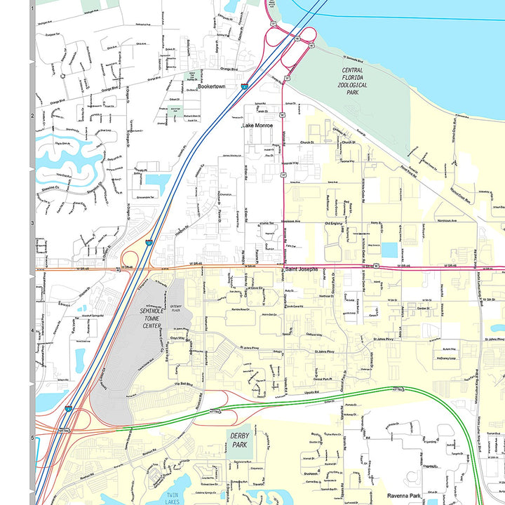 Premium Style Wall Map of Sanford, FL