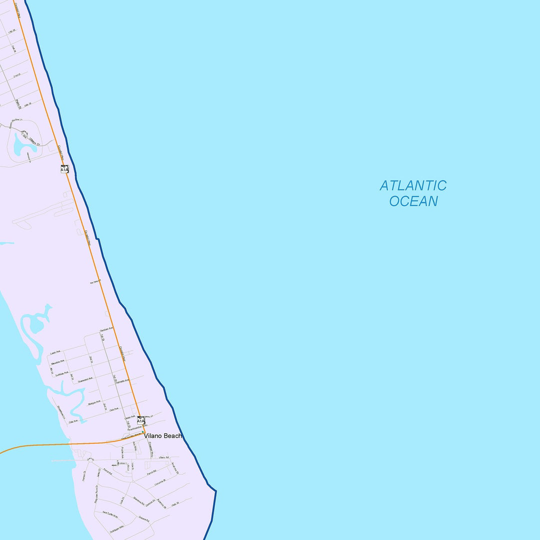 Color Cast Zip Code Style Wall Map of St. Augustine, FL
