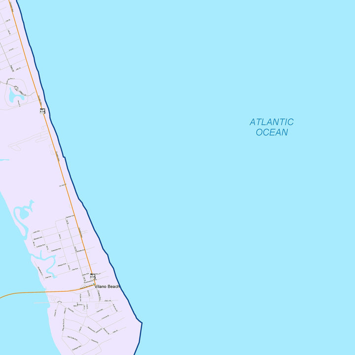 Color Cast Zip Code Style Wall Map of St. Augustine, FL