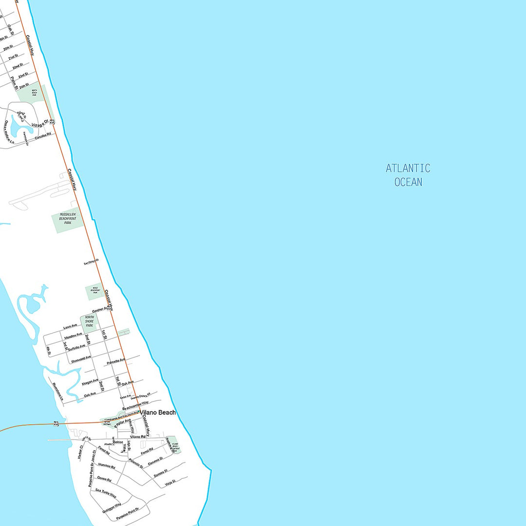 Premium Style Wall Map of St. Augustine, FL