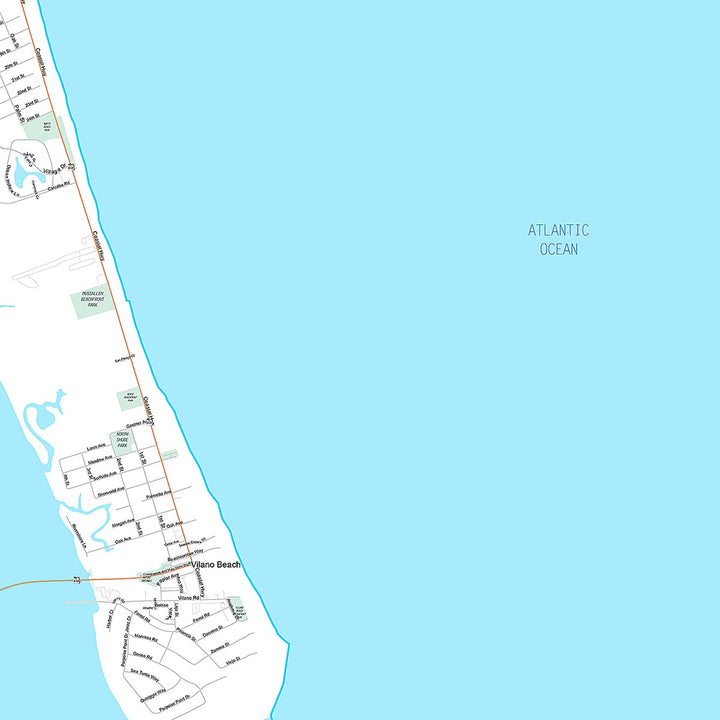 Premium Style Wall Map of St. Augustine, FL