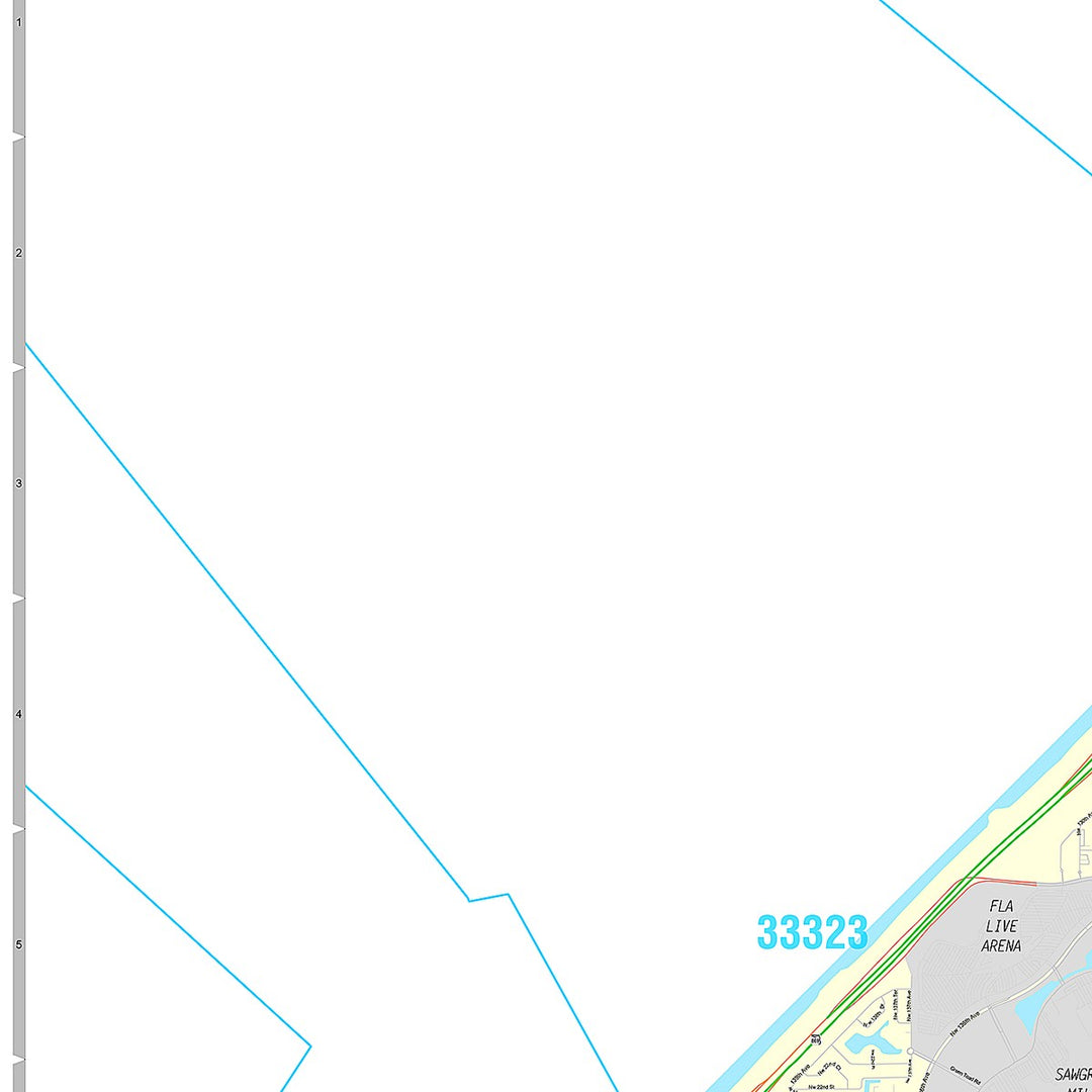 Premium Style Wall Map of Sunrise, FL