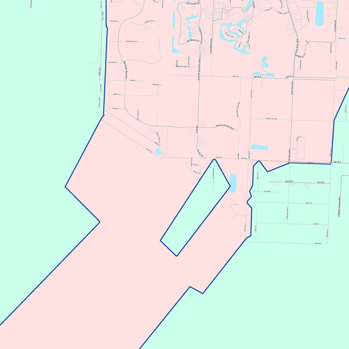 Color Cast Zip Code Style Wall Map of Wellington, FL