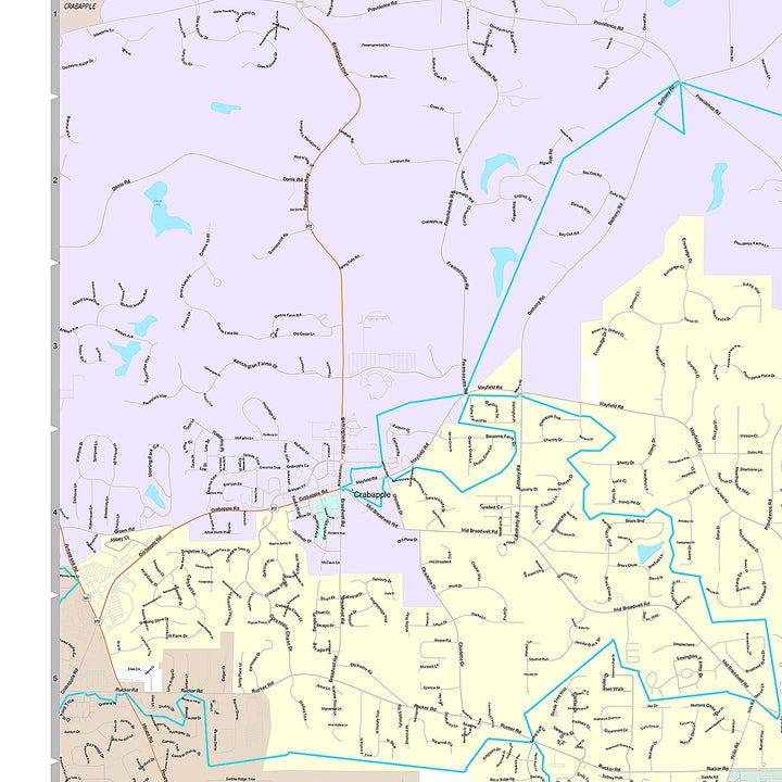 Premium Style Wall Map of Alpharetta, GA