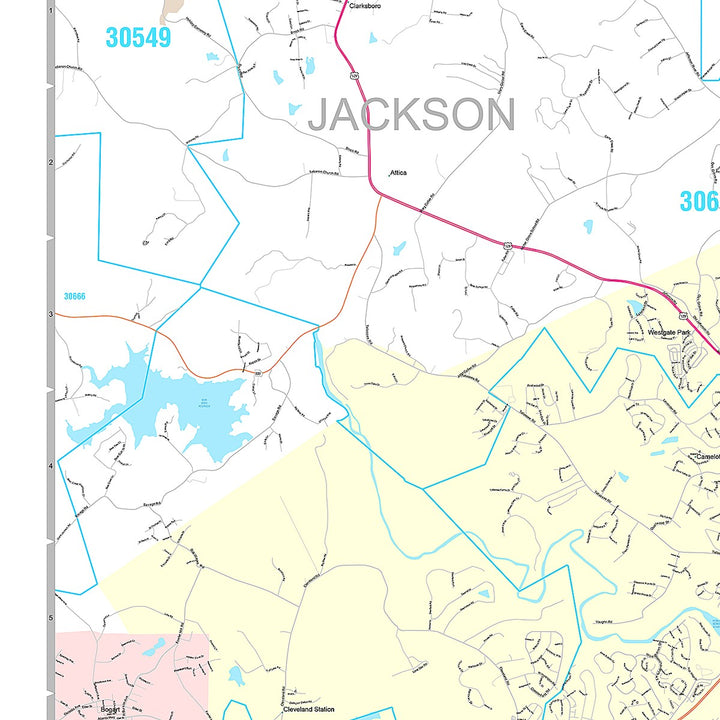 Premium Style Wall Map of Athens, GA
