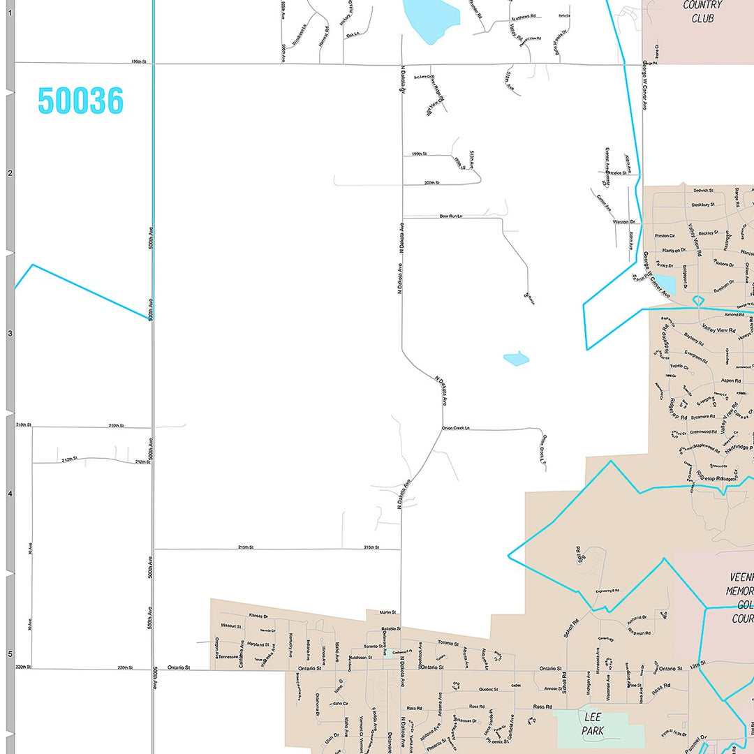 Premium Style Wall Map of Ames, IA