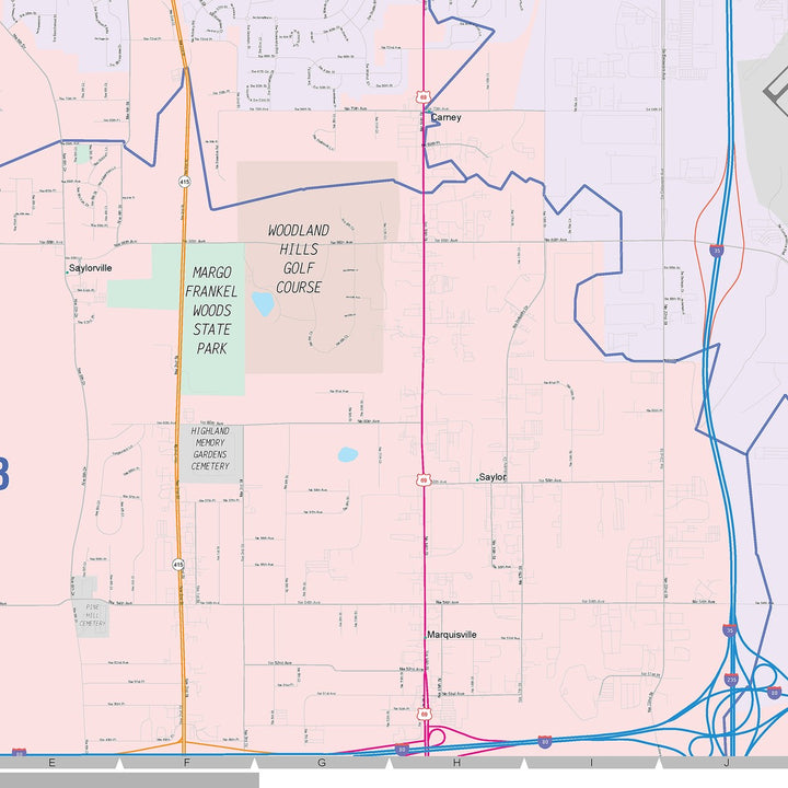 Color Cast Zip Code Style Wall Map of Ankeny, IA