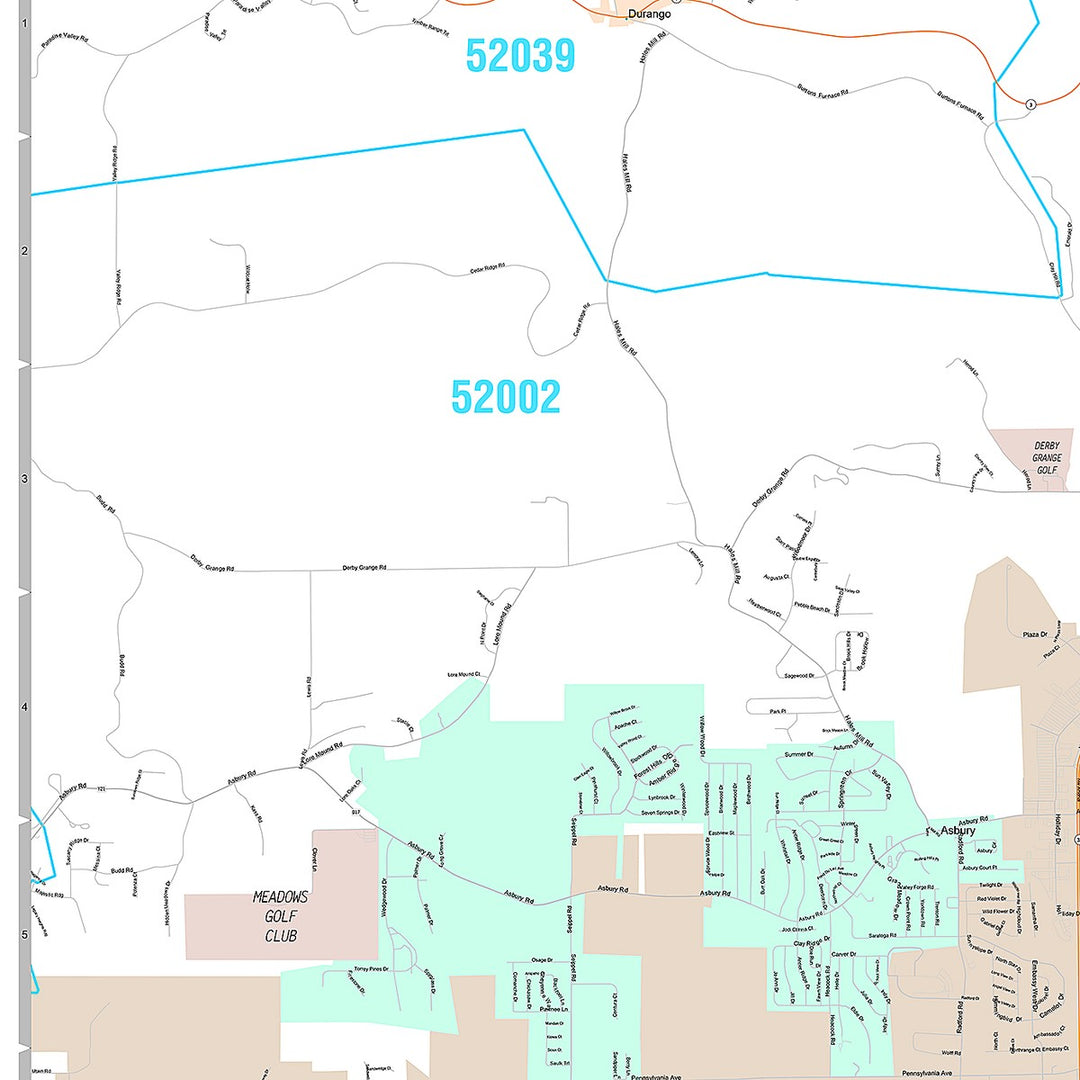 Premium Style Wall Map of Dubuque, IA