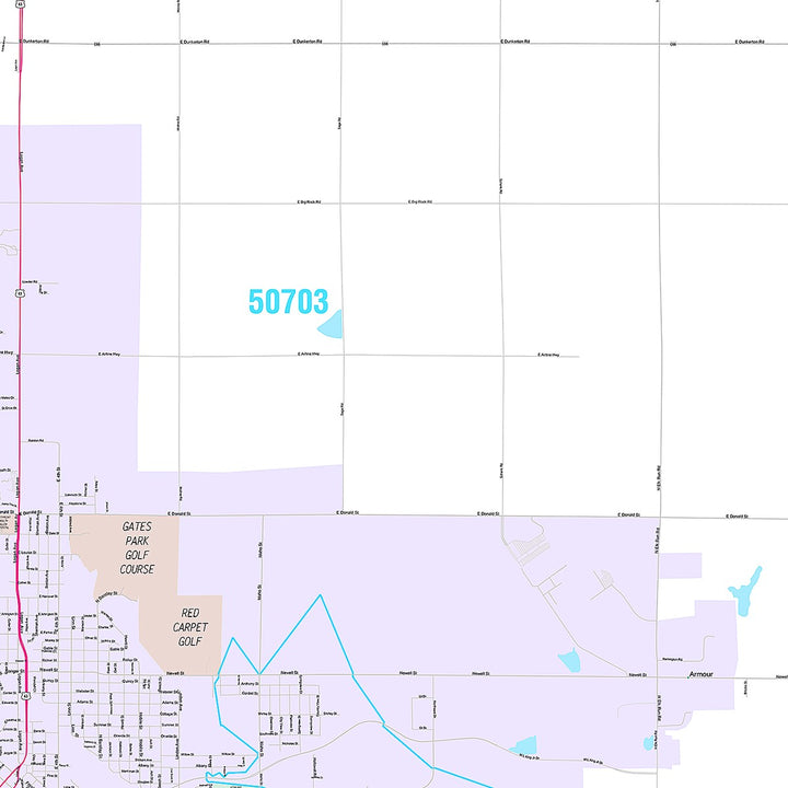 Premium Style Wall Map of Waterloo, IA