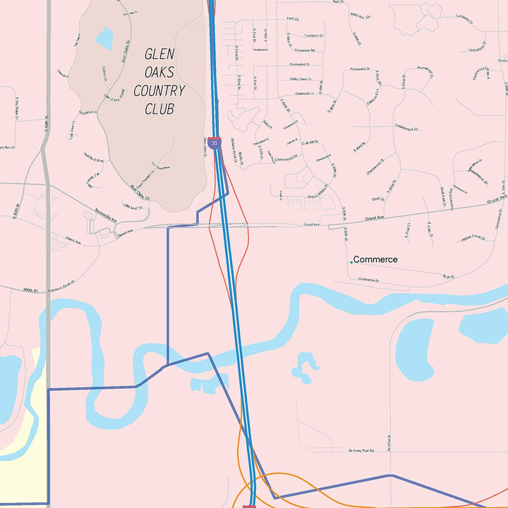 Color Cast Zip Code Style Wall Map of West Des Moines, IA