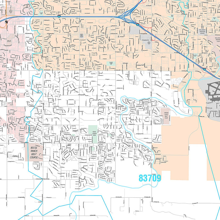 Premium Style Wall Map of Boise ID