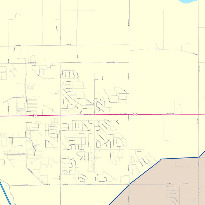 Color Cast Zip Code Style Wall Map of Caldwell, ID