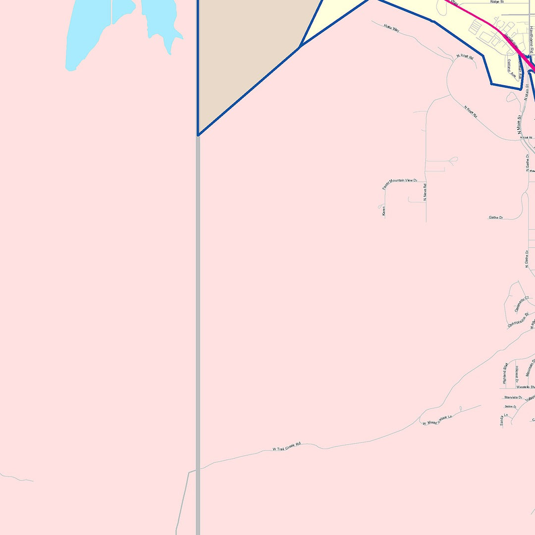 Color Cast Zip Code Style Wall Map of Pocatello, ID