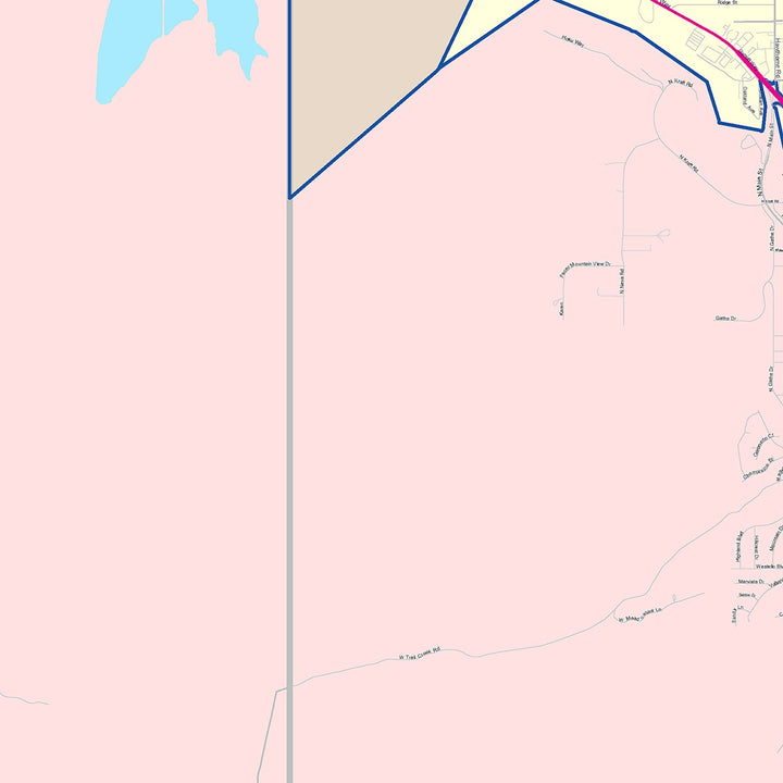 Color Cast Zip Code Style Wall Map of Pocatello, ID