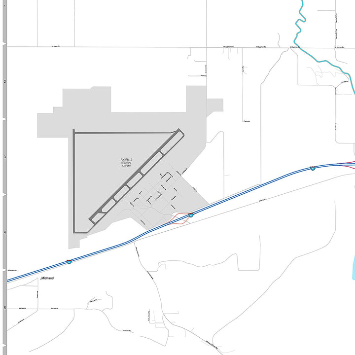 Premium Style Wall Map of Pocatello, ID